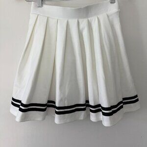 Pleated mini skirt wild fable white w/ navy stripe size XS